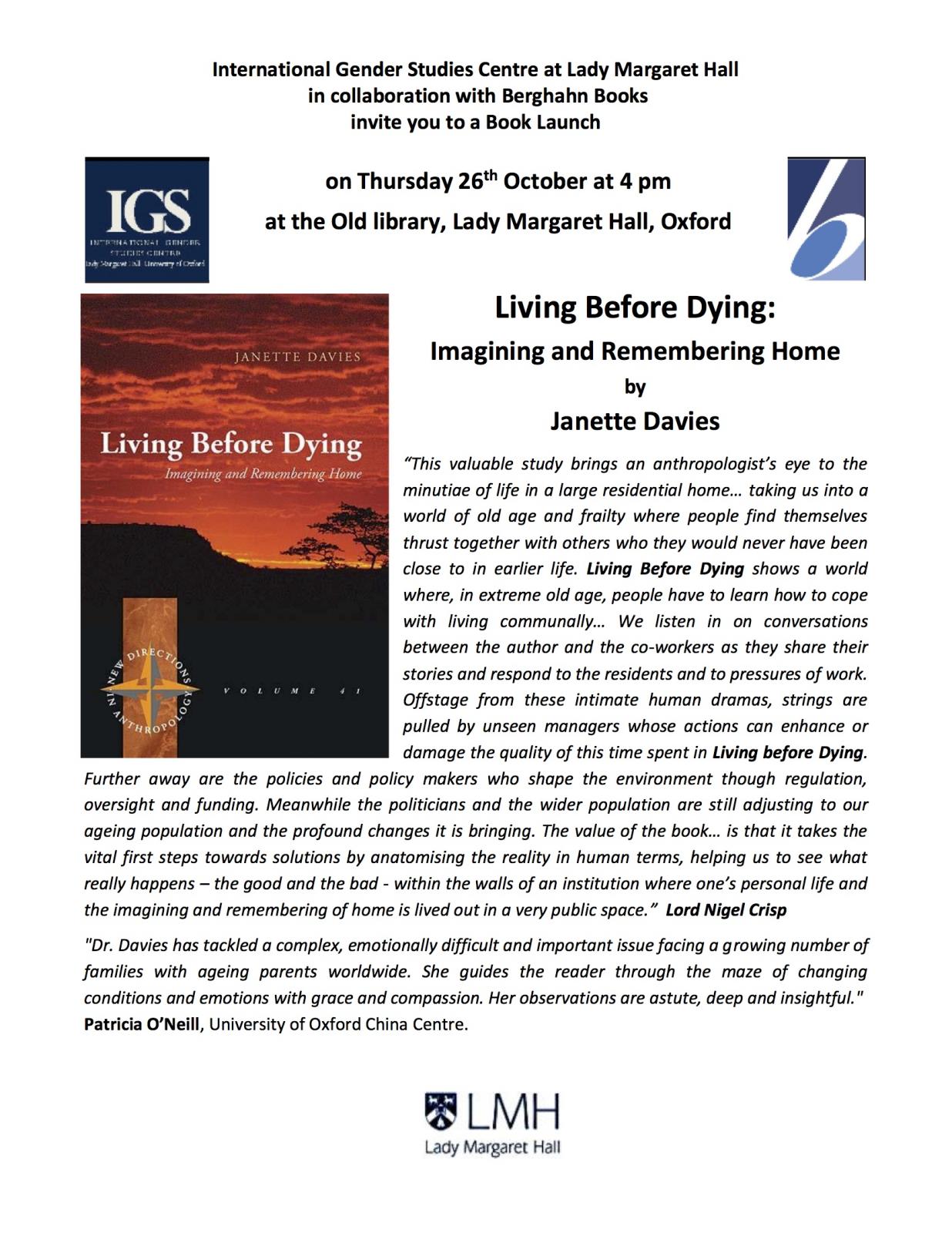 Living Before Dying: Book Launch