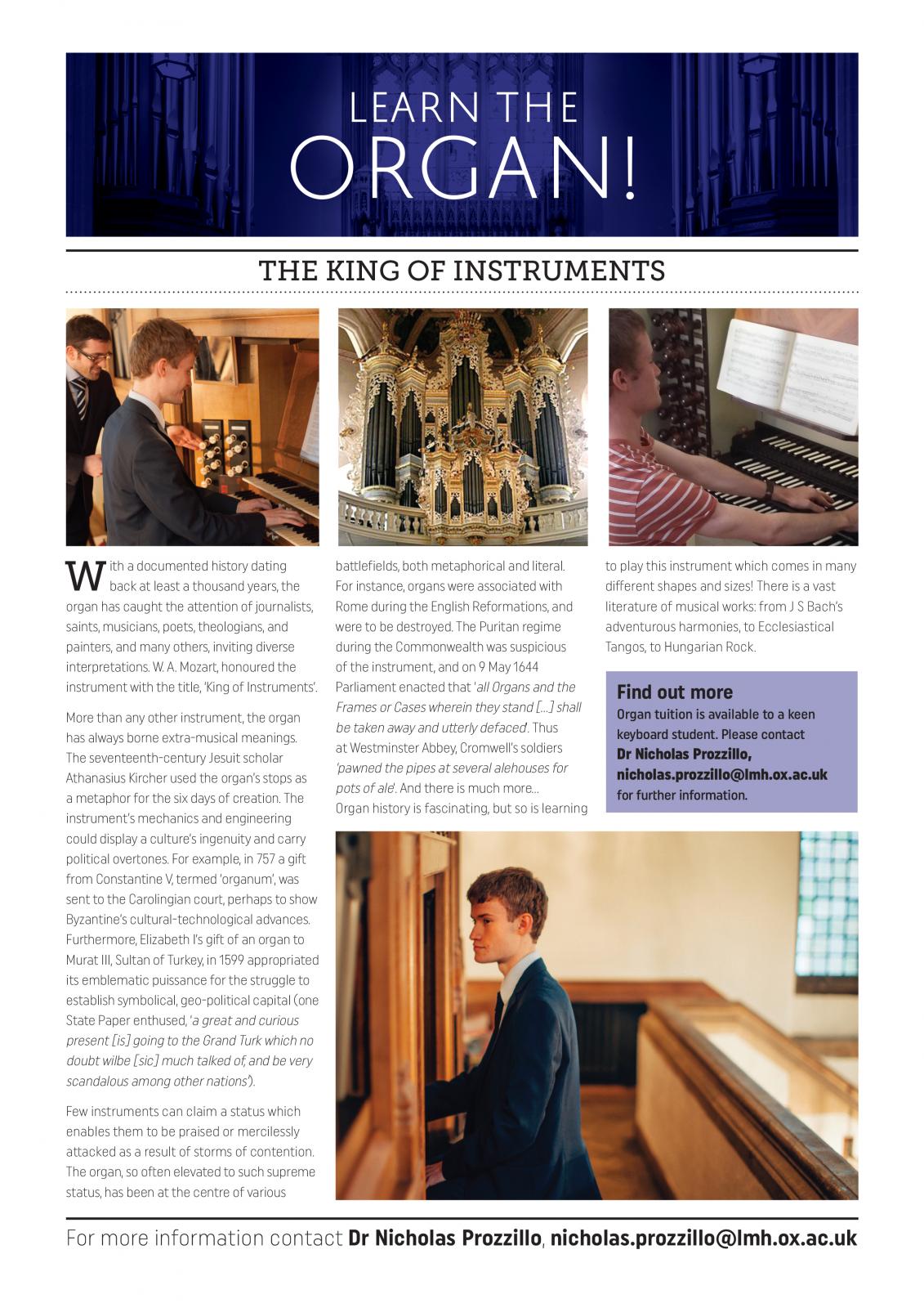 Learn the organ at LMH