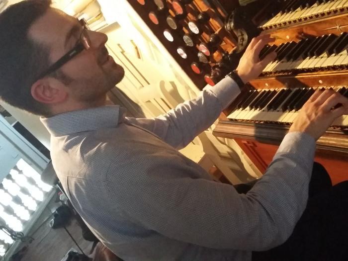 Playing the organ at LMH
