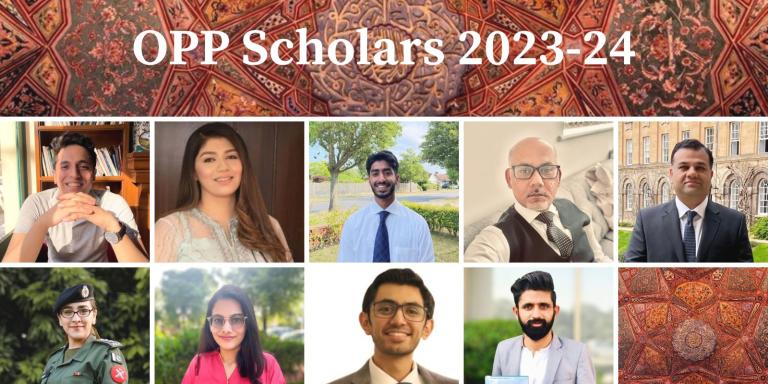 Photo montage of scholars for the Oxford Pakistan Programme
