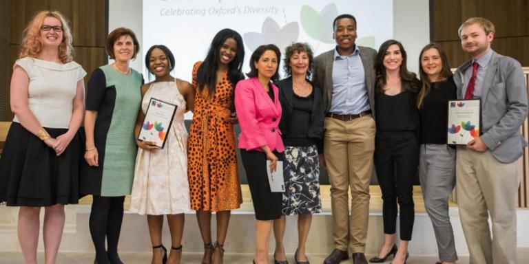 Smiling winners of Oxford Inaugural Diversity Awards