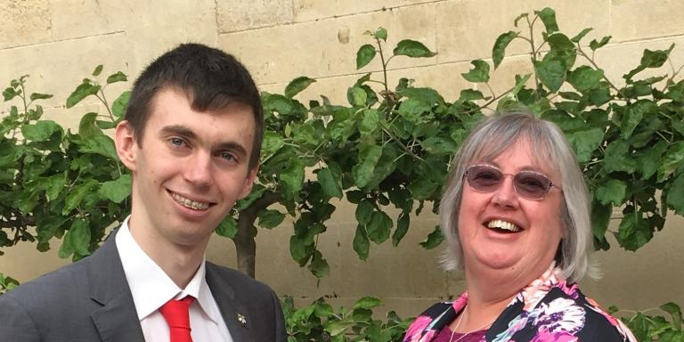 Matthew Judson and his former teacher Christina Pearce
