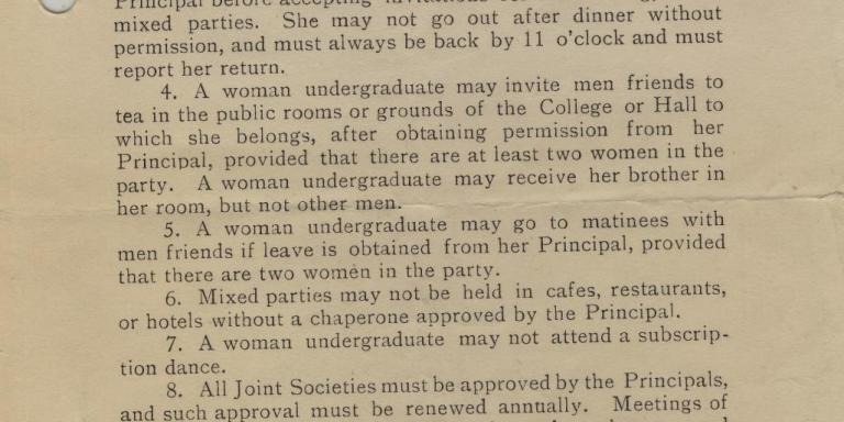 Rules for Women Undergraduates c.1910