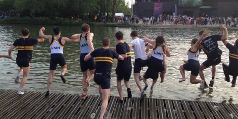 LMH crews jump into the river at Summer Eights 2016