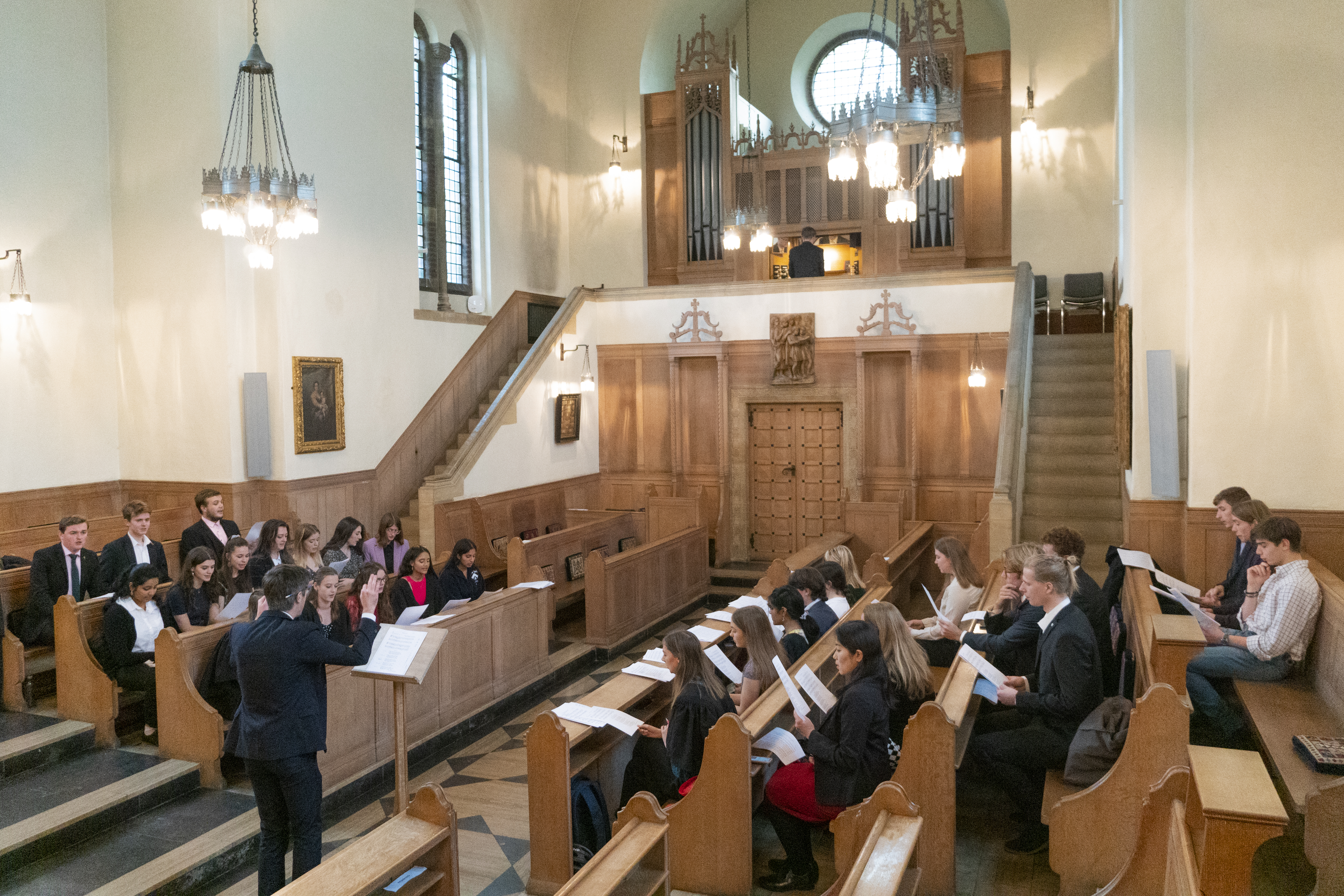 LMH Choir practising in the LMH Chapel