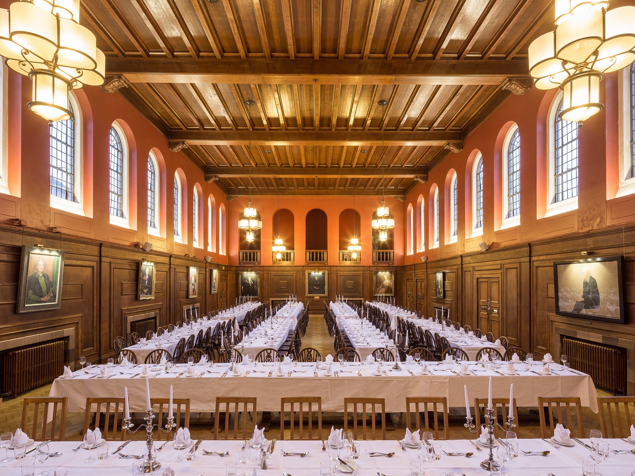LMH Dining Hall prepared for a formal dinner
