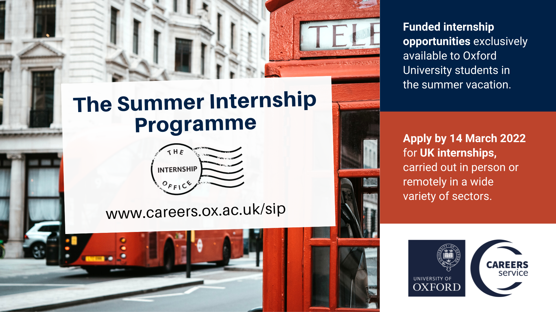 Poster fo the The Summer Internship Programme