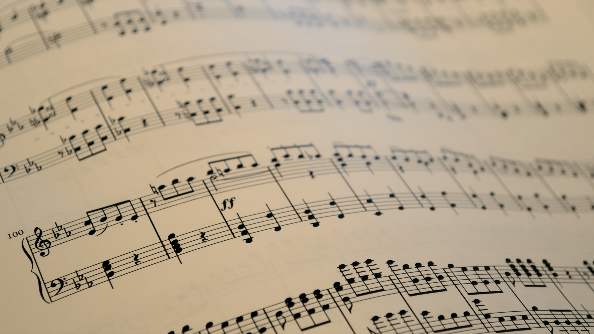 Close up of a sheet of music