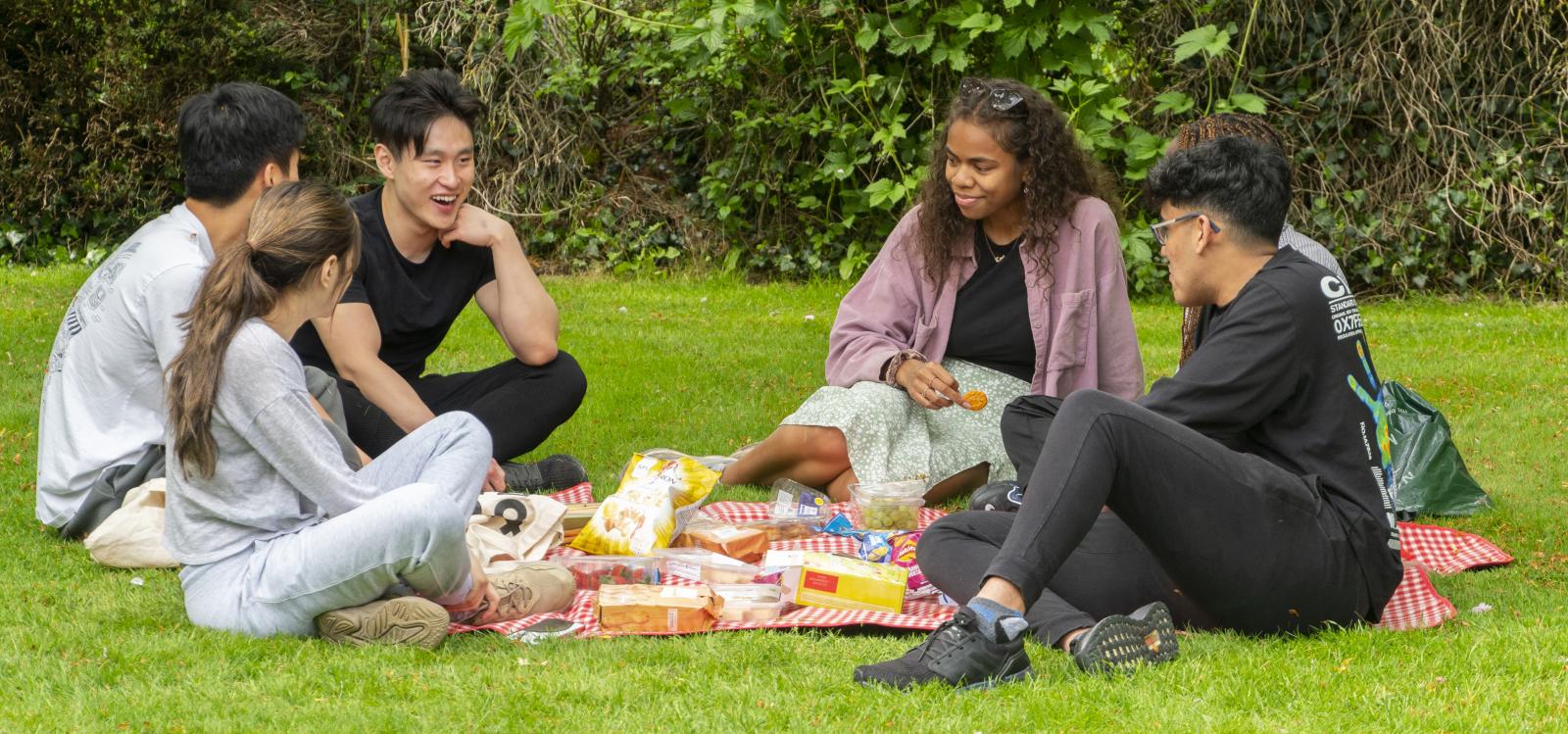 Students in the LMH gardens