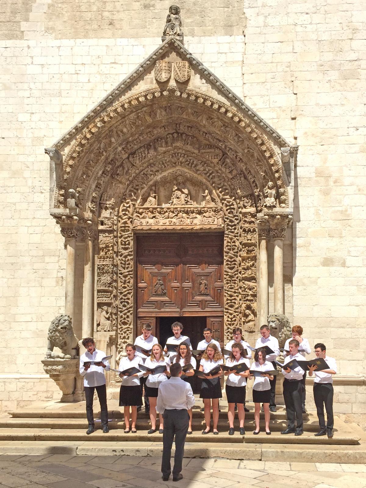 Performing outside Altamura Cathedral