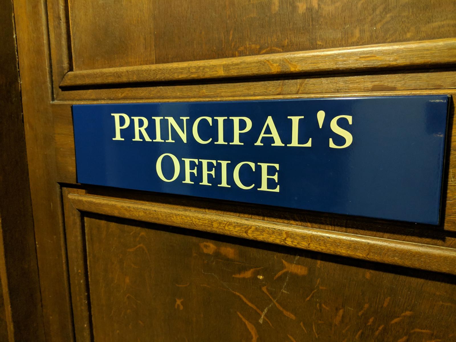 Principal's Office sign