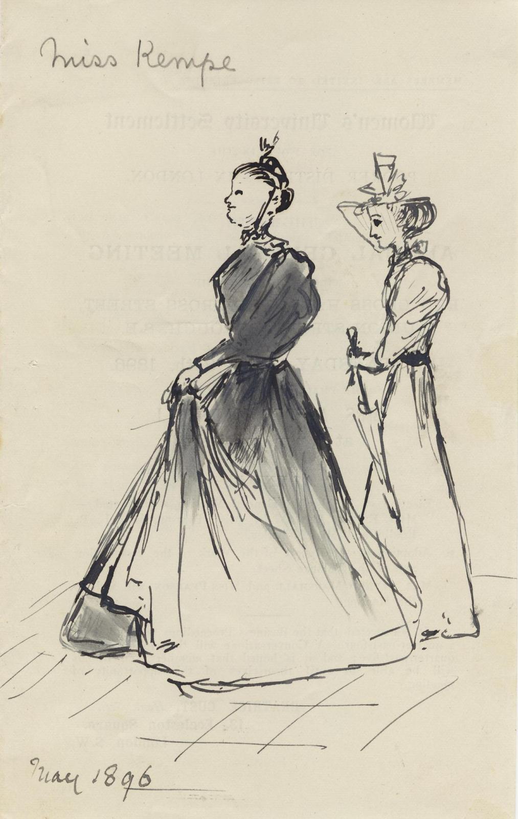 Drawing of Dorothy Kemp by Eglantyne Jebb c. 1896, LMH archive