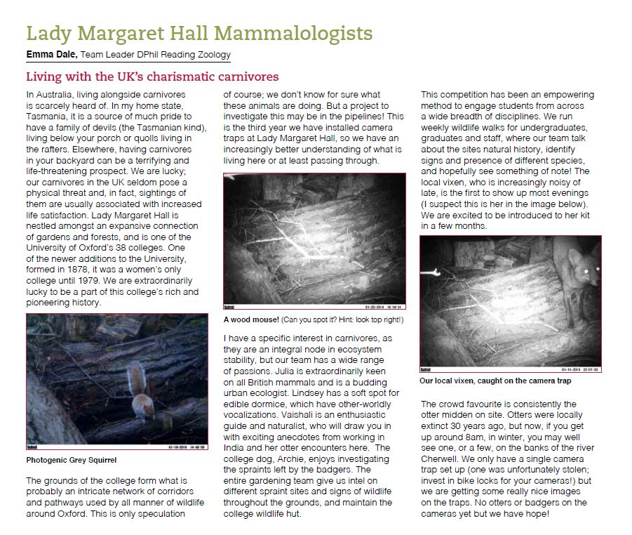 LMH Mammalologists excerpt