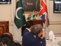 Malala Yousafzai giving a speech at the Oxford Pakistan Programme launch