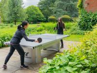 Students playing table tennis at LMH