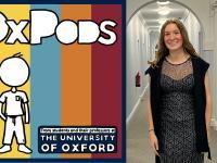Photo of Alice Hazell next to a graphic for OxPods