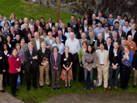 Photo of a large group of people taken from above
