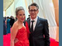 Photo of Danny Cohen and his wife Professor Noreena Hertz on the 2024 Oscars red carpet
