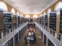 view of the LMH Library from the top floor.