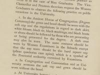 Women academic dress notice from 1920, from the LMH archives