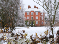 LMH's Toynbee building and gardens in the snow
