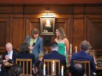 Christine Gerrard and Luiza Vilanova at the high table in the Hall