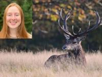 Jess Frater Headshot alongside a wild deer