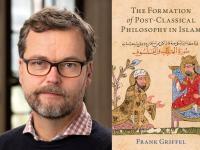 Frank Griffel's headshot alongside the cover of his book