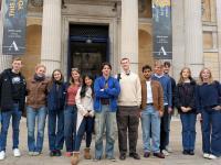 LMH students standing outside of Oxford's Ashmolean Museum