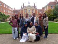A group of young people, mainly from Pakistani and Bangladeshi backgrounds, at Lady Margaret Hall
