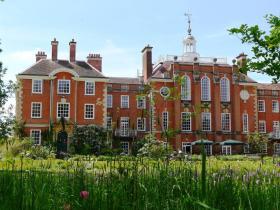 View of College Bar and gardens in the summer