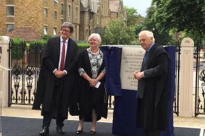 The Chancellor of Oxford University opens the new buildings, accompanied by the current Principal Alan Rusbridger and former Principal Dame Frances Lannon