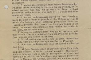 Rules for Women Undergraduates c.1910
