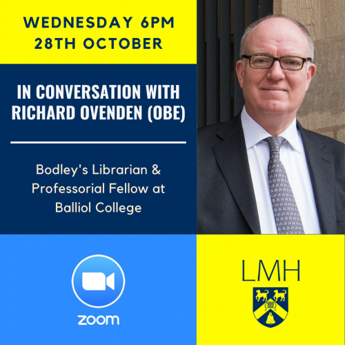 Poster for the In Conversation event with Richard Ovenden