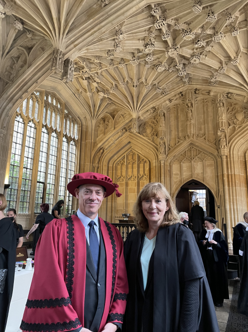 Neil Simpkins and Christine Gerrard at the Divinity School