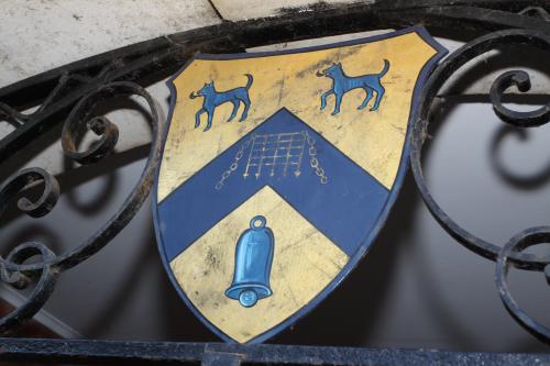 LMH crest on metal archway