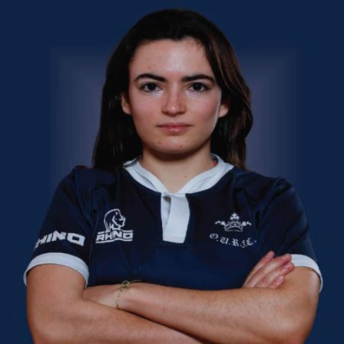 Mireia Requena I Serra in Oxford Rugby Kit