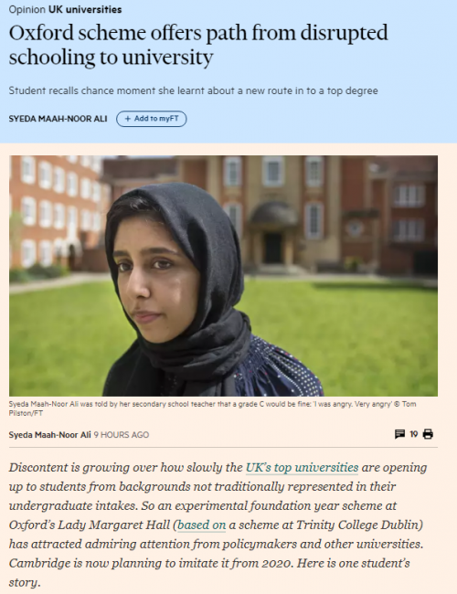 Syeda Maah-Noor Ali in the Financial Times