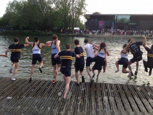 LMH crews jump into the river at Summer Eights 2016