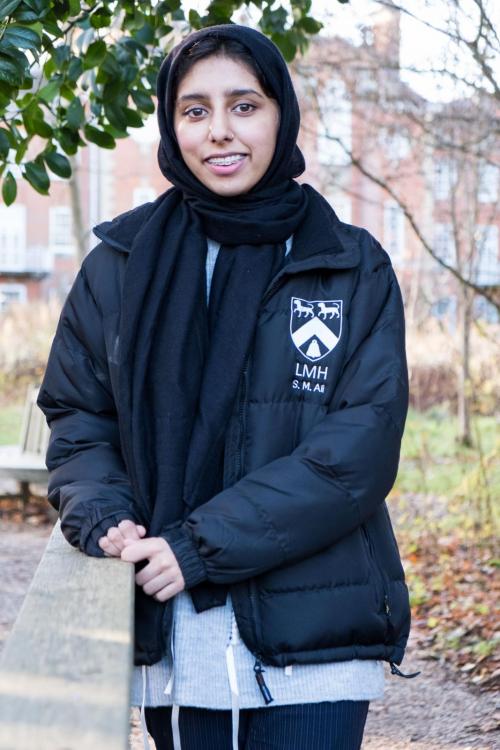Photograph of LMH student Maah-Noor
