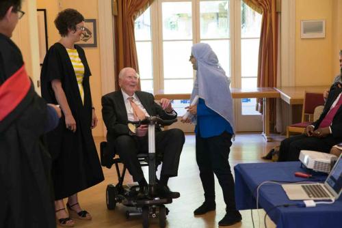 roger bannister presenting diplomas at the Foundation Year Graduation in 2017