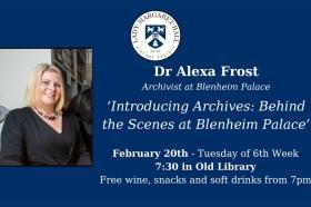 Photo of Dr Alexa Frost to advertise an event she was holding at LMH