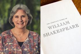 Judith Buchanan, who has chin-length grey hair, a pink and blue patterned top and a warm smile