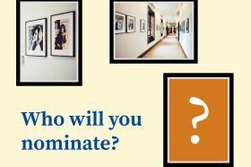 Decorative graphic with text: Who will you nominate?