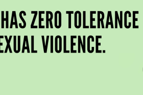 Poster reads: LMH has zero tolerance of sexual violence