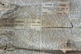 A clipping from an old newspaper discoloured with age