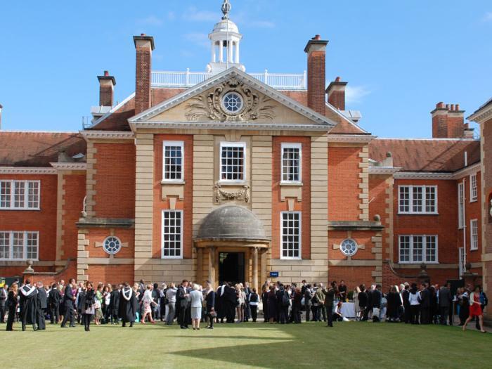 LMH degree day outside Talbot Hall