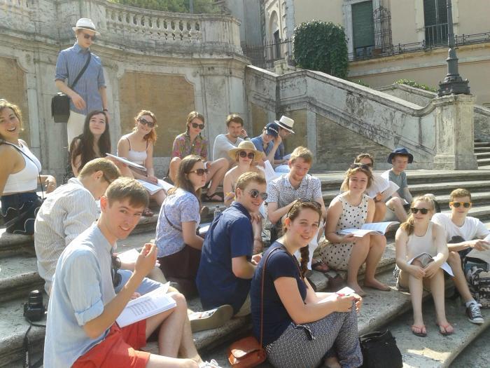 LMH choir outside Piazza Spagna, Rome