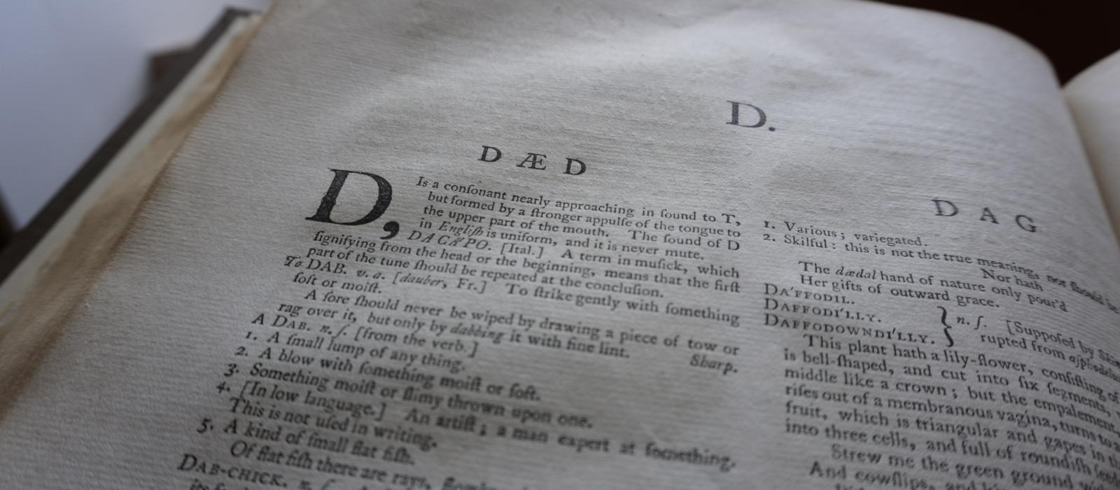 Samuel Johnson's Dictionary, LMH library copy