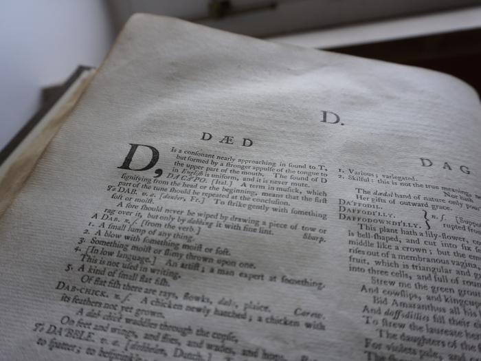 Samuel Johnson's Dictionary, LMH library copy